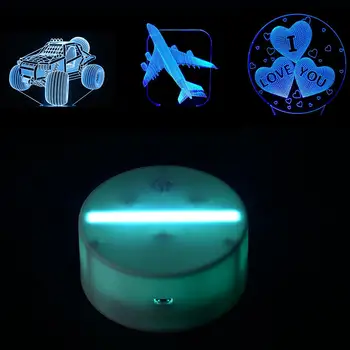 

Lamp Base Light Base 3D DC 5V Indoor Gift Ornament Decoration Lighting Fixture Lamp Holder Modern 7 Colors Home Display LED