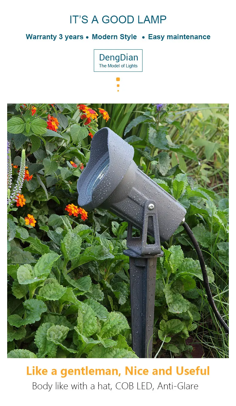 Стиль COB садовый светильник для газонов, уличный светодиодный светильник CREE с шипами IP65 8 Вт, водонепроницаемые прожекторы для ландшафтного освещения 220 В 110 в 12 В