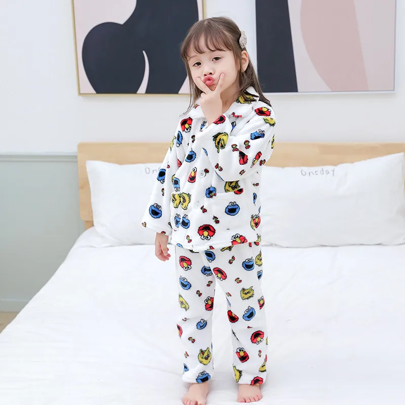 dazui white Одежда для маленьких мальчиков зимние фланелевые комплекты для детей детская теплая одежда для сна с рисунком для маленьких девочек и мальчиков, детские пижамы для детей возрастом от 1 года до 5 лет - Цвет: dazui white