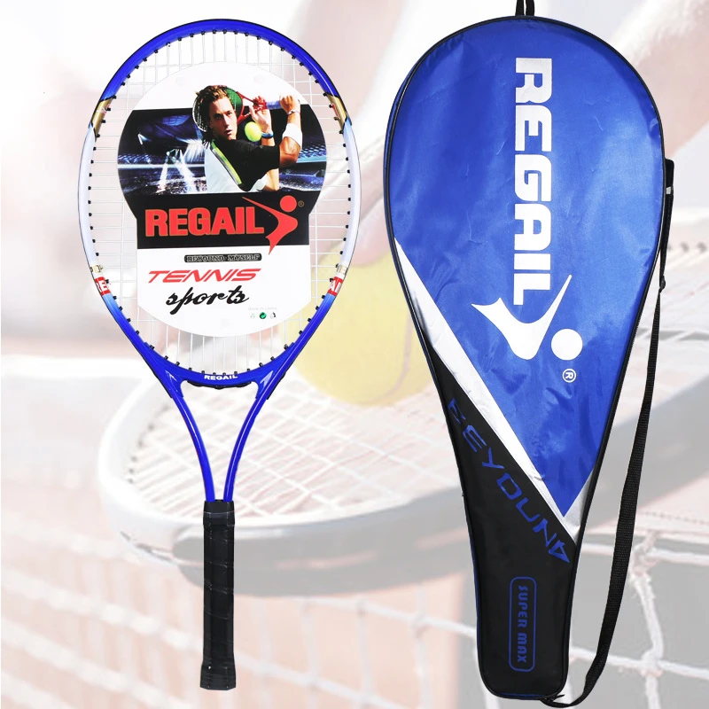 Beginner Tennis Racket Single Adult Aluminum alloy Paddle Men Women  Universal Set With Bag Trainer Overgrip Ball Padel|Tennis Rackets| -  AliExpress