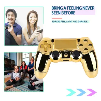 

Full Housing Shell Case Skin Cover Button Set with Full Buttons Mod Kit Replacement For Playstation 4 PS4 Controller Gold Sliver