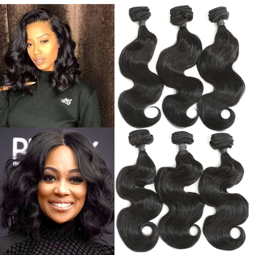 Live beauty Synthetic Body Wave Hair Bundles 6 Bundles 200G Heat Resistant Synthtic Fiber Natural Black Hair Extension