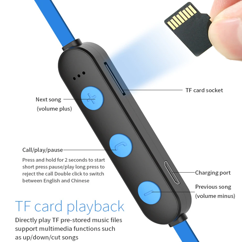 XT22 беспроводные наушники bluetooth наушники Поддержка TF карты Спортивная гарнитура громкой связи стерео наушники с микрофоном для мобильного телефона