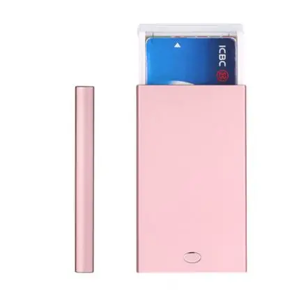 Визитница s Металл Нержавеющая сталь креативный офис алюминиевая карточка пакет кредитный держатель для карт, тонкий Rfid кошелек - Цвет: pink