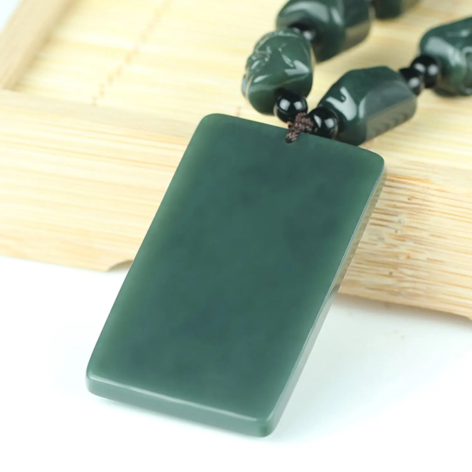 LETSFUN Fine Jewelry чистый натуральный зеленый нефрит талисман злой фу Foo собака kylin ожерелья в форме льва кулон