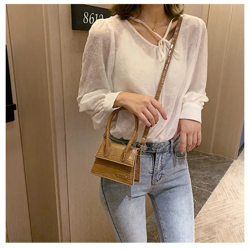  Brand Stone Pattern Purses And Handbags leather Designer Women Shoulder Crossbody Bag Small Strap E - 4000120501799