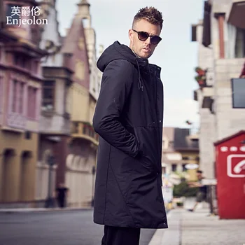 

Enjeolon Brand Winter Thick Long Jacket Coat Men Long Coat Hoodies Men Jcaket Long Parka Jacket men warm 3XL Coat Men MF0624