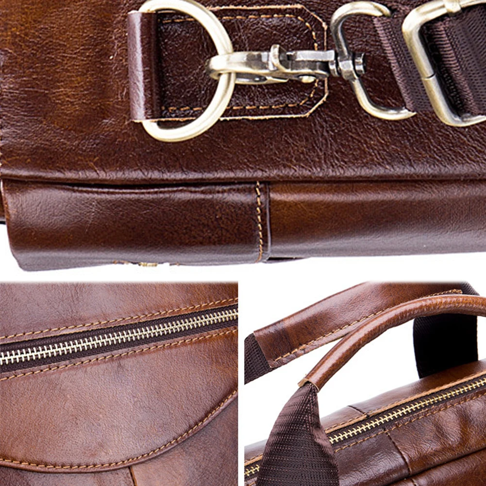 Винтажный Одноцветный мужской кожаный деловой портфель сумка для ноутбука