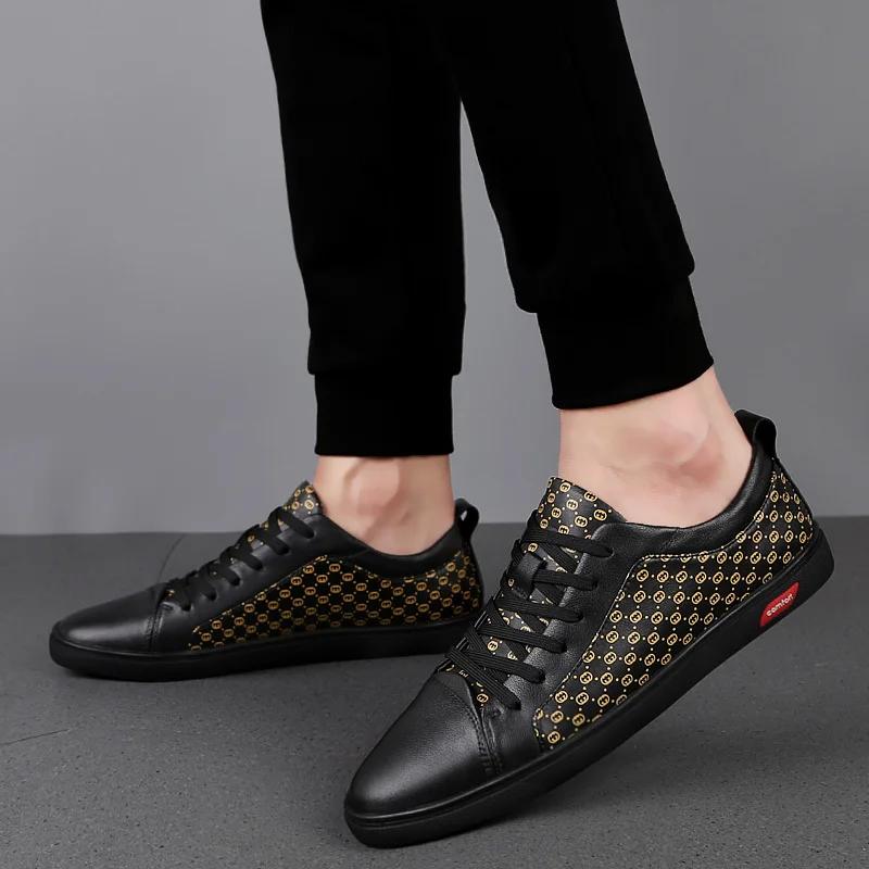 

2020 men's shoes sneakers casual shoes men's solid color trend shoes low cut leather breathable shoes zapatillas hombre