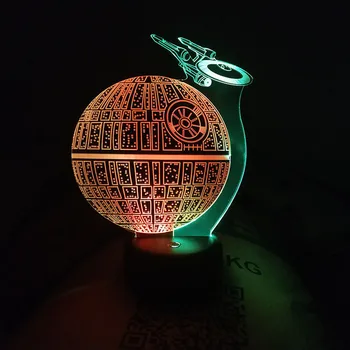 

Star Wars Death Star Model 3D Led Lamp 7 Colors Change Nightlight Creative Double Color Show usb Touch Switch Night lamp Gift