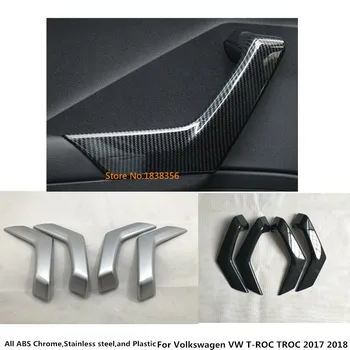 

Car Styling Cover Sticker Door Inner Armrest Handrail Trim Frame Lamp 4pcs For Volkswagen VW T-ROC TROC 2017 2018 2019 2020