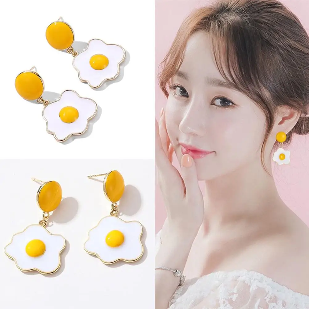 Женские серьги Модные яйца пашот Висячие сережки-гвоздики, ухо клип вечерние ювелирные изделия подарок женские аксессуары