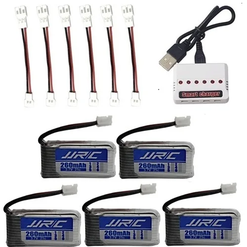 Аккумулятор JJRC H36 3,7 V 260mAh для E010 E011 E012 E013 F36 3,7 v Lipo батарея 6в1 UBS зарядное устройство RC Запчасти для квадрокоптера - Цвет: Светло-зеленый