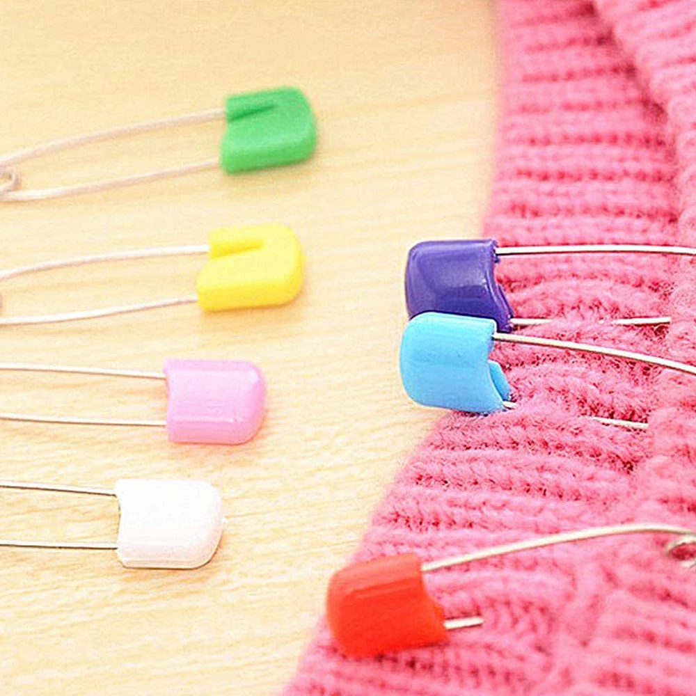 10/20Pcs Plastic Head Safety Pins 4/5.5cm Safety Locking Baby Cloth Diaper Nappy Pins Buckles DIY Needle Pins Sewing Supplies images - 6