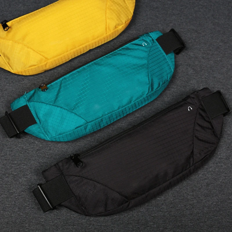 

Colorful Waist Bag Belt Pouch Zip Fanny Pack Sports Crossbody Bags Women Men Solid Color Waterproof Waist Bum Bag