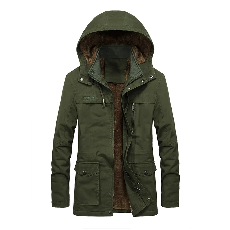 Günstig Männer Armee Militärische Taktische Jacke Multi tasche Stehkragen Plus samt Mit Kapuze jacke Lose Große Größe 5XL Casual Baumwolle jacke