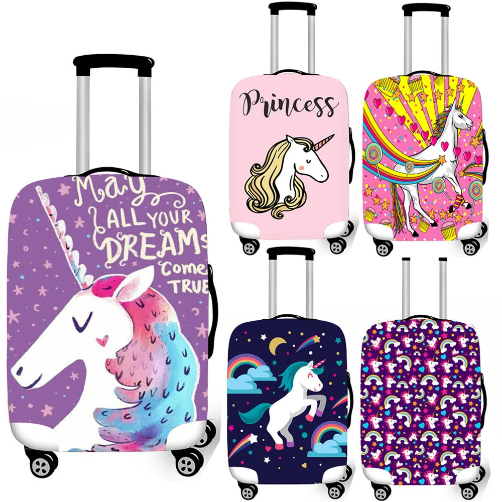 Like A Unicorn Playing With Balloons Travel Suitcase Protector Zipper Suitcase Cover Elastic
