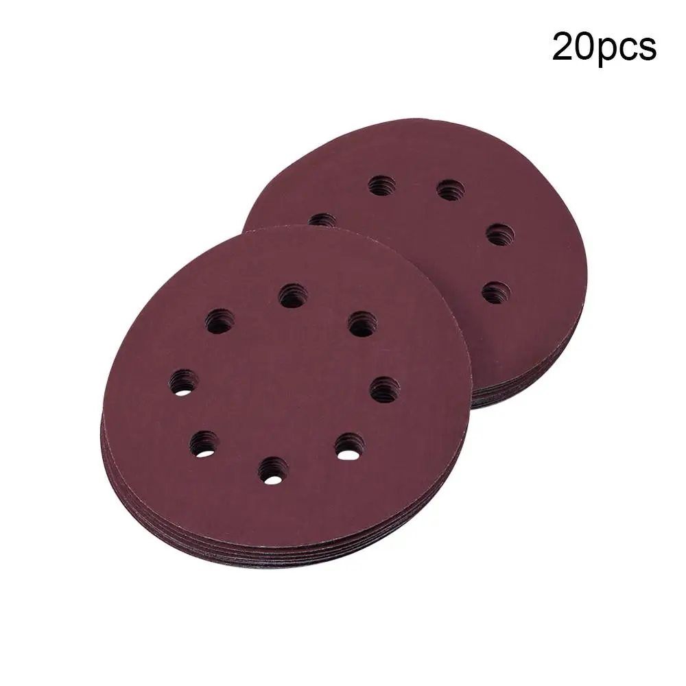 Utoolmart 20 шт флокированные круглые наждачные бумаги 125 мм 5 дюймов 8 отверстий 600-5000 зернистость крюк и петля шлифовальный диск абразивный инструмент для полировки - Цвет: Grit 1500 x20pcs
