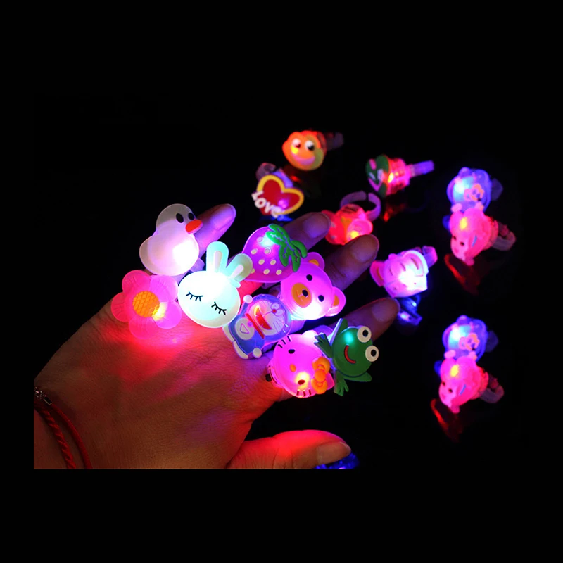 FLASHLIGHT Rings Luminous Cartoon Shine In The Dark Flash LED Lights