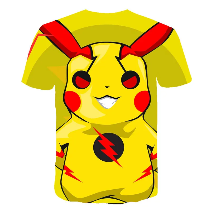 PINSHUN; летние футболки для детей футболка с рисунком «Pokemon Go» для детей; Одежда для мальчиков топы для девочек, футболки для 4-14Years для маленьких мальчиков Одежда для Пикачу