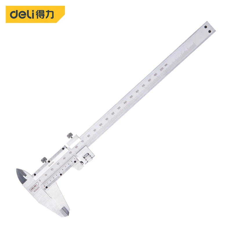 

Deli Calipers Vernier Caliper 0-200mm 0.02 Precision Micrometer Popular Metric Machinist Vernier Caliper Thickness Gauge Tools