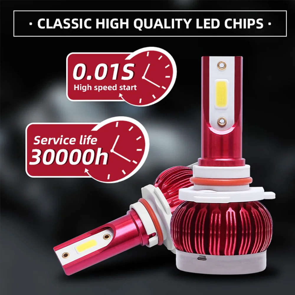 

2pcs 24W Car DOB LED Headlights H1 6500LM High / Low Beam Bulbs 3000K Ice Blue Lamps LED Headlight