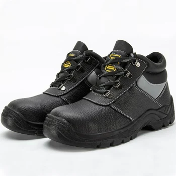 

big size men's casual breathable safety boots cow leather tooling shoes worker platform steel toe cover working security boot