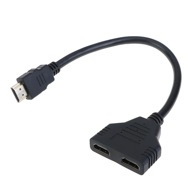 HDMI-совместимый разветвитель Кабель 1 штекер к двойному 2 гнездовой Y-разветвитель