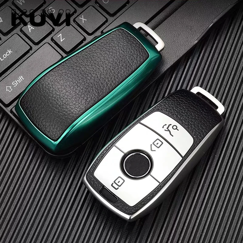Leather TPU Car Key Fob Case Cover Protector For Mercedes Benz E C G M R S Class W204 W212 W176 GLC CLA GLA AMG Car Accessories