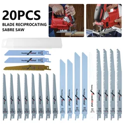 20Pcs Reciprocating Multifunctional Saw Blades Saber Saw Handsaw Saw Blade For Cutting Wood Metal Tube Power Tool Accessories