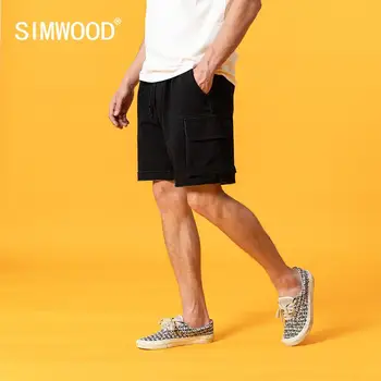 

SIMWOOD 2020 summer new shorts men drawstring sweatshorts comfortable multi-pockets jogger plus size cargo shorts SJ130221