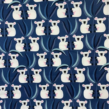 

Beautiful Royal Blue White Coala Pattern 100%Cotton Fabric Digital Printing Sewing Material Children Fabric Diy Dress Clothing
