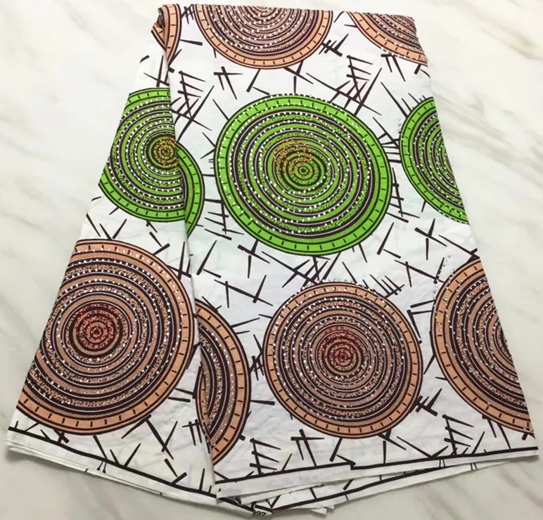 Африканская ткань с камнем Анкара ткань Африканская восковая печать ткань для лоскутное 5 ярдов полиэстер ткань не хлопковая ткань PL-E176