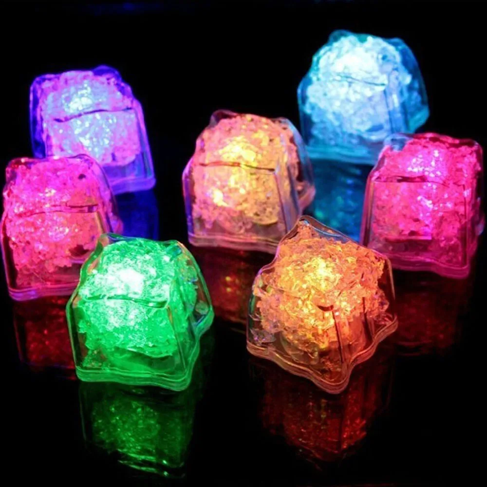 Светящийся кубик льда s красочный светящийся Индукционный электронный кубик льда коктейльный Ночной светильник свадебный кубик льда s