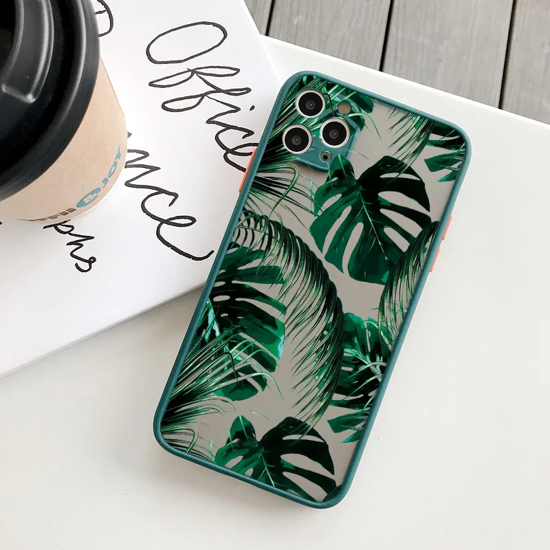 Tropical Palm Leaves Shockproof Phone Case - Stylish and Durable Cover