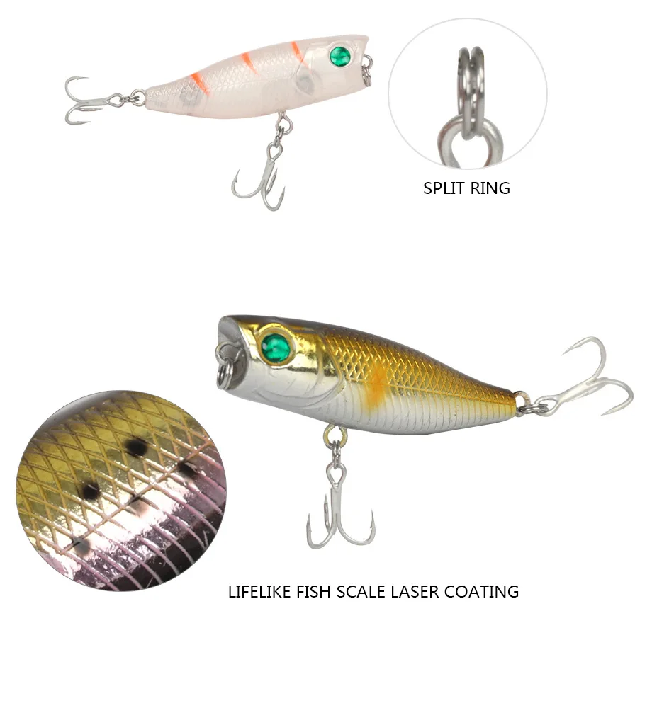 Long distance throwing Top Water Fishing Lure Articial Bait Bass Bait Poper Floating Pike Lures Minnow Crankbait Wobbler Tackle