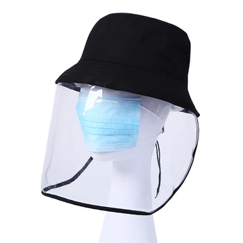 

UV Protection Bucket Hat With Face Shield Anti-Droplet Dustproof Hat Anti-Fog Protective Cover Breathable Rain Gear Household