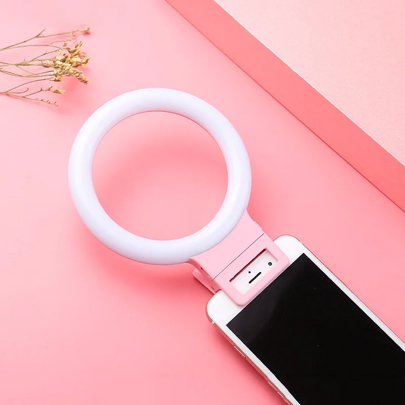 Портативная вспышка для селфи с USB зарядкой светодиодная кольцевая лампа