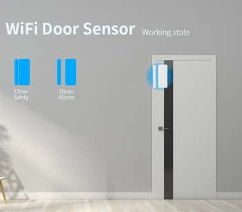

WiFi Door Sensor eWeLink APP Door APP Remote Monitoring Door Opening Notification Open/Closed Detectors Smart Home