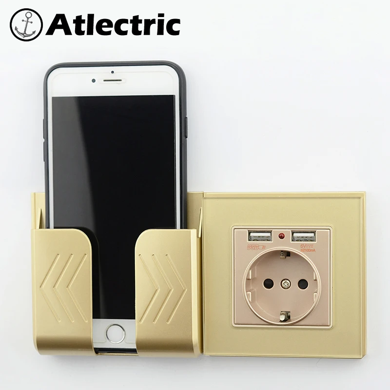Atlectric гнездо питания стандарта ЕС с 2100mA двойной usb порт для зарядки мобильного