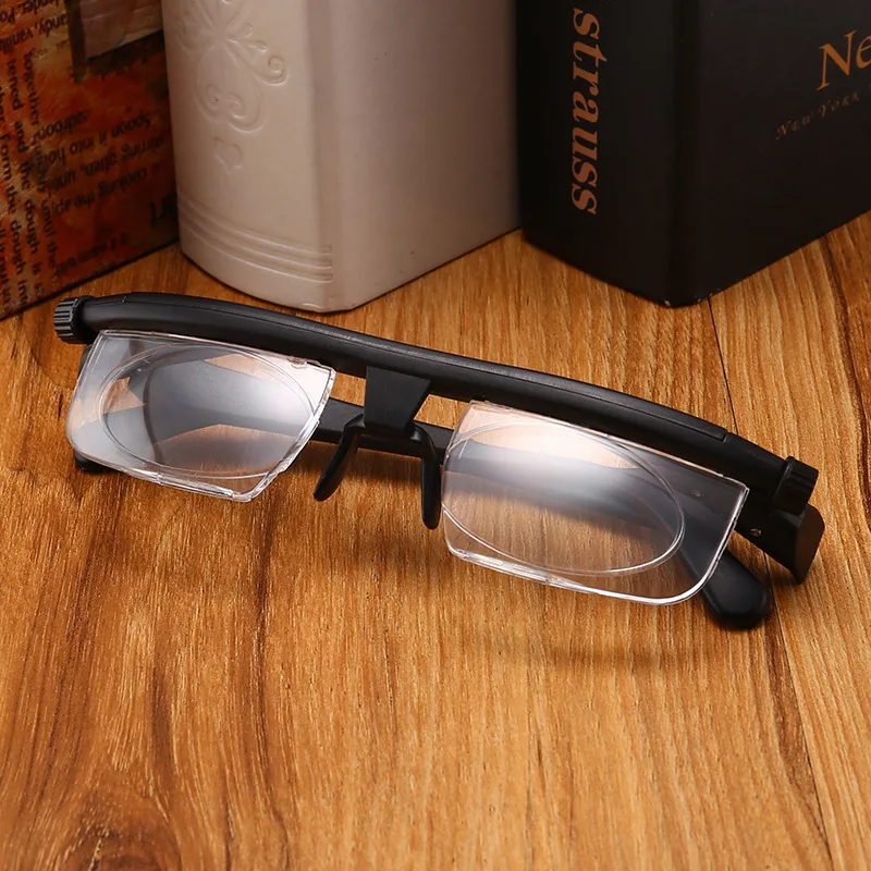 -600 +300 Myopia Hyperopia Reading Glasses dual-use focal length adjustable reading glasses trimming - 6d + 3D original box