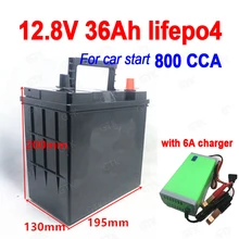 GTK 12,8 V Lifepo4 12V 36Ah литиевая батарея no 40Ah 800A CCA литий-железо-фосфат для запуска автомобиля Инвертор+ 6A зарядное устройство