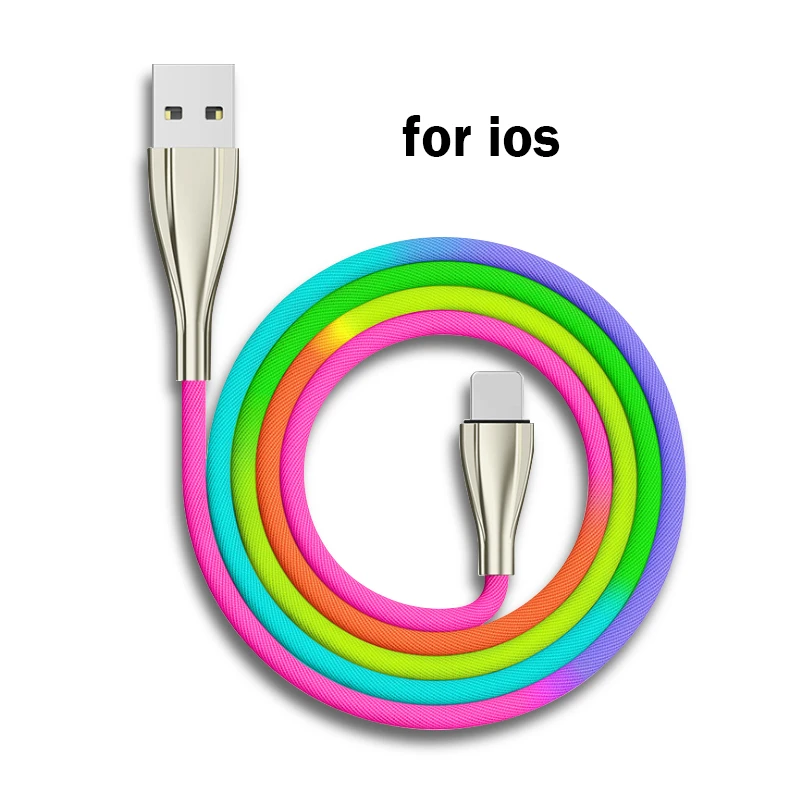 Радуга зарядный кабель супер Зарядное устройство кабель 1м микро Тип type-C USB для Iphone 6/7/8, XFor HuaweiXIAOMI USB Дата-кабель для зарядки и передачи данных - Цвет: for IOS