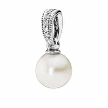 Чистое Серебро 925 пробы, CZ& жемчуг, элегантные красивые подвески, подвески, бусины для самостоятельного изготовления ювелирных изделий, подходят для браслетов и ожерелий, сделай сам