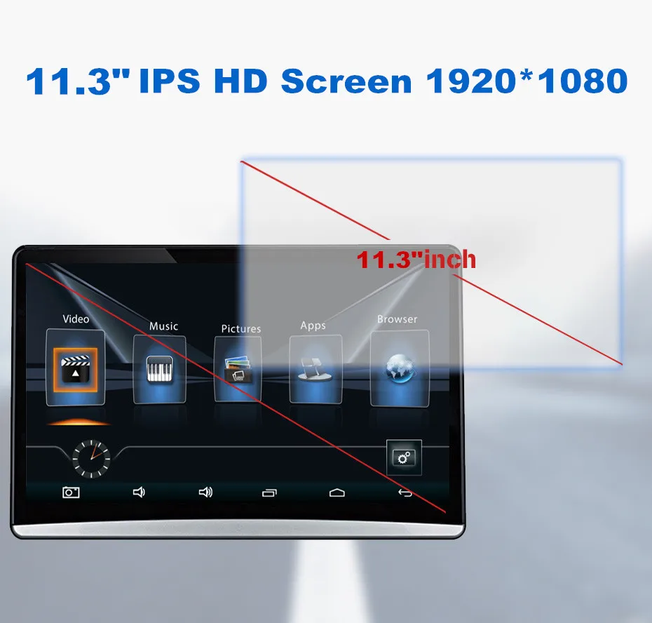 11,6-дюймовый Android 6,0 подголовник автомобиля монитор HD 1080P видео Сенсорный экран WI-FI/Bluetooth/USB/SD/HDMI/FM MP5 видео плеер