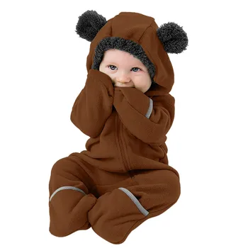 

Cartoon Baby Romper Zipper Newborn Baby Clothes Infant Boy Jumpsuit Winter Hooded Long Sleeve Jumpsuit For Baby Clothing Girl