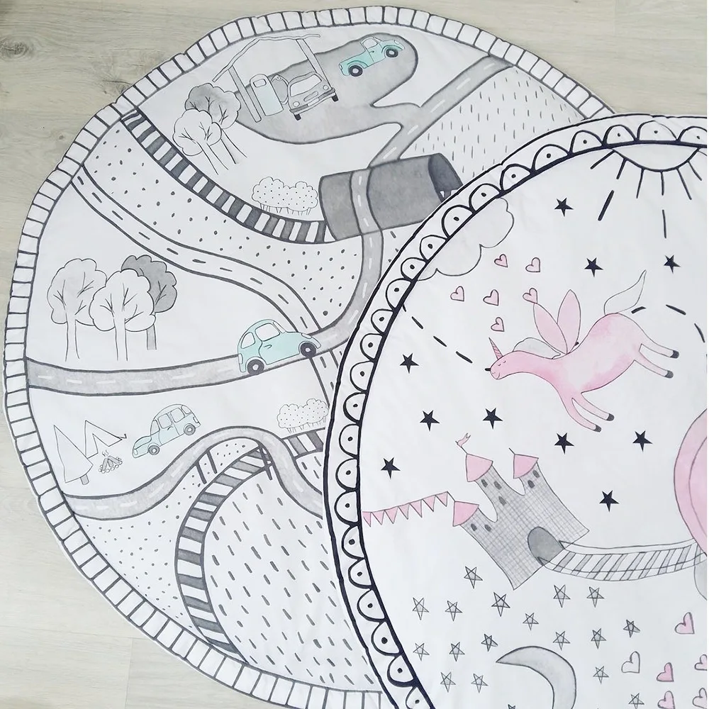 

INS New Style CHILDREN'S Car Track Cloud Unicorn Baby Creeping Mat Game Mat Rug Decoration Props