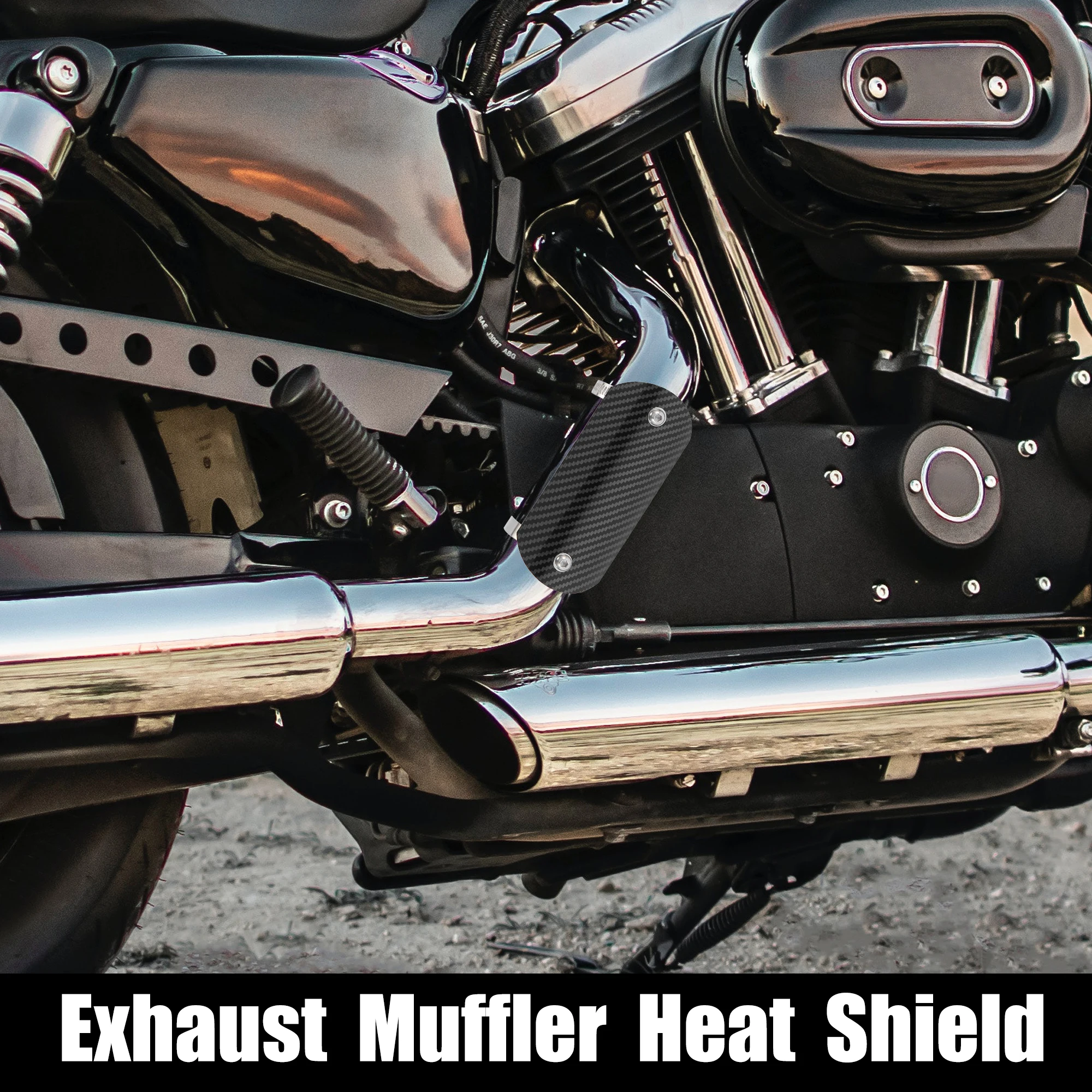 Motoforti Universal Motorrad ATV Carbon Faser Muster Auspuff Rohr
