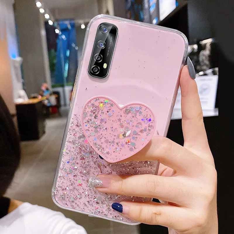 Realme 7 Pro Case Luxury Bling Glitter Case Cover For OPPO Reno 4 3 Pro Case Realme7 X7 5 3 Pro 6 C17 C15 C12 C11 7i Back Covers