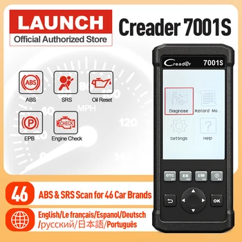 

Launch Creader 7001S CR7001S ABS SRS Scanner Automotive OBD2 Diagnostic Tool Car Scan Tools Code Reader Oil Reset EPB Auto